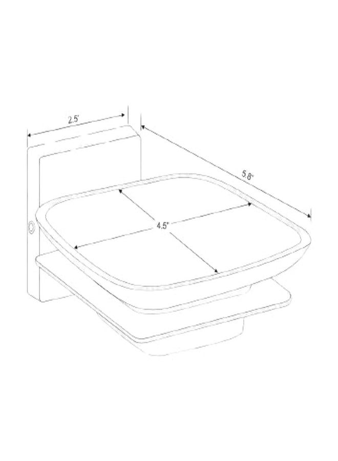 JAGGER حامل صابون جداري JAGGER JAG282 SS304 مع طبق صابون زجاجي/حامل علبة صابون/حامل صابون يستخدم في حوض الغسيل/الحمام/المطبخ (طلاء كروم فضي [مربع]) - Image 3